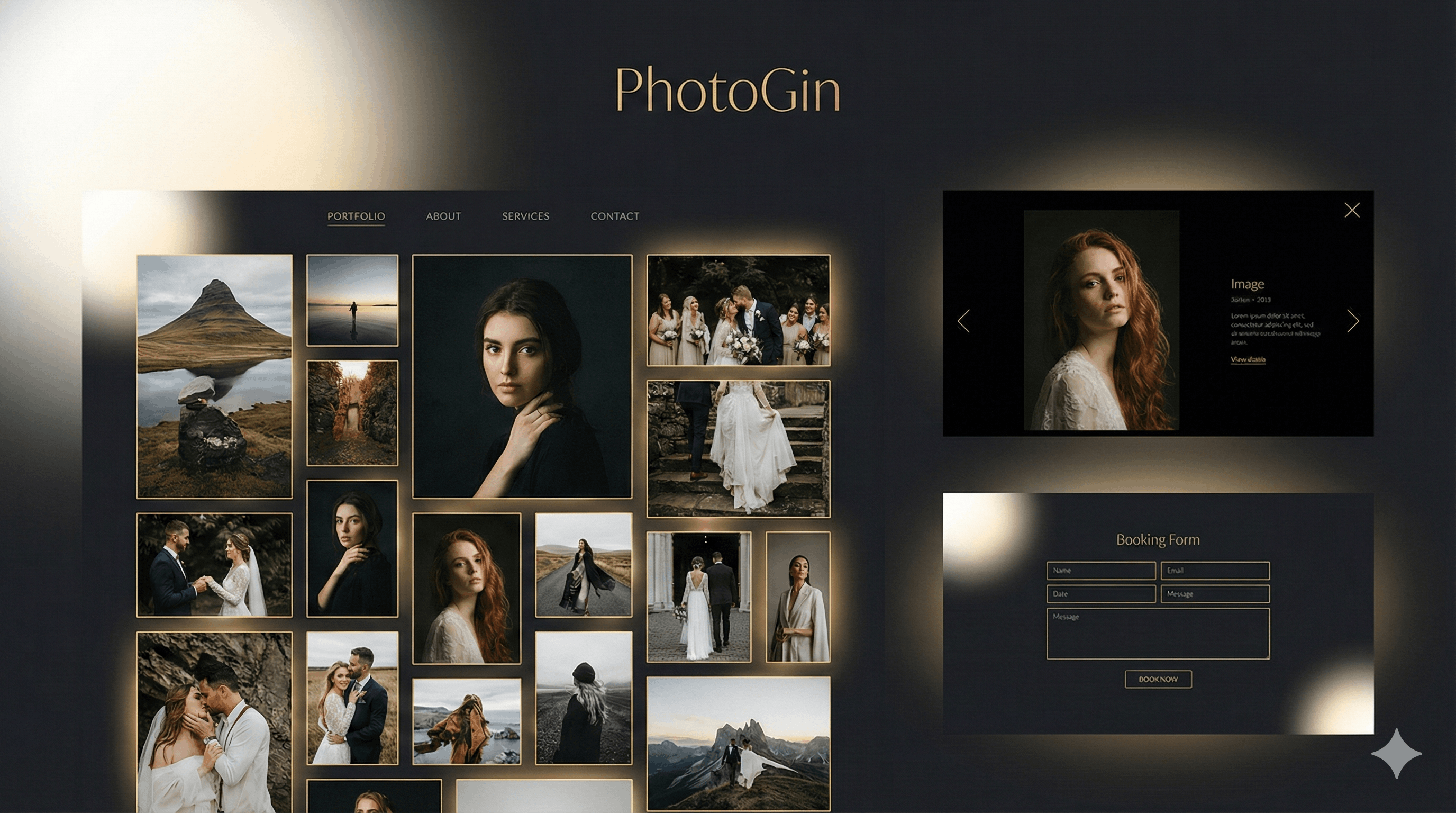 PhotoGin — Professional Photographer Portfolio & Booking Website